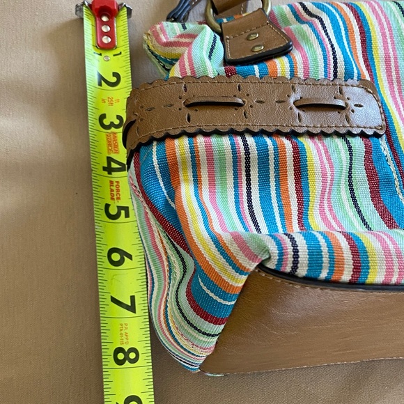 Relic Multicolor Striped Shoulder Bag with Tan Straps - Picture 6 of 7